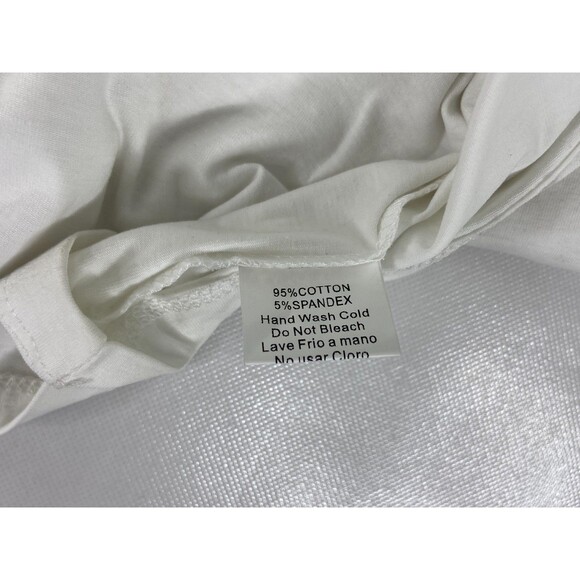 in2you Women Medium White T Shirt Feather Rhinestone Sleeve Casual NWT - Picture 7 of 9